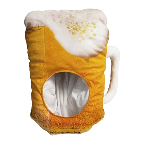 Hitburu Bierkrug Kopfbedeckung - Bierkrug Partyhut - Leichtes Cosplay Kopfwerk für Bar Halloween Karneval Bühne Maskerade Fotografie Oktoberfest von Hitburu