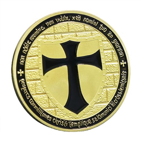 Hitburu Ritter-Challenge-Münze, Challenge-Münze,Sammlermünze mit abgerundetem doppelseitigem Design - Einzigartige Ritter- und Kreuz-Herausforderungsmünze für Familienfreunde Hitburu Ritter-Challenge-Münze, Challenge-Münze,Sammlermünze mit abgerundetem doppelseitigem Design - Einzigartige Ritter- und Kreuz-Herausforderungsmünze für Familienfreunde von Hitburu