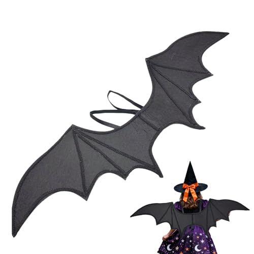 Hitburu Schwarze Fledermausflügel | Halloween Fledermausflügel | Kostümzubehör Für Party Festtage Theateraufführung | Bühnen Show Urlaub Halloween von Hitburu