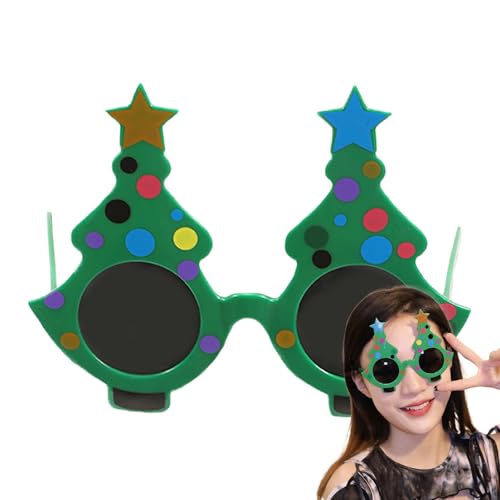 Hitburu Weihnachtsbaum-Sonnenbrille,Grüne Weihnachtsbaum-Sonnenbrille | Weihnachtssonnenbrille | Anziehzubehör, neuartige Brillen, Foto-Requisiten für Weihnachtsfeiern, Cosplay von Hitburu