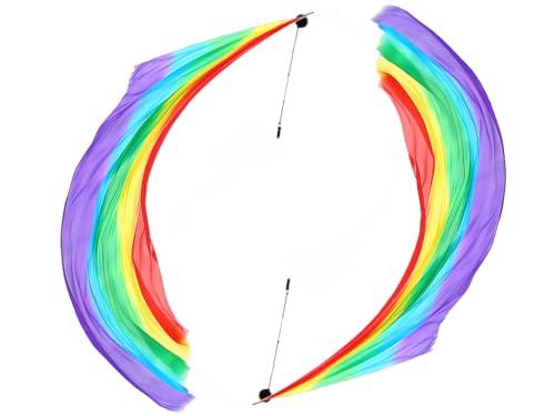 Hitopin 2 Sets Bauchtanz Schleier Poi Wurfbälle Schal Streamer mit Poi-Bällen für Partys Aufführungen von Hitopin