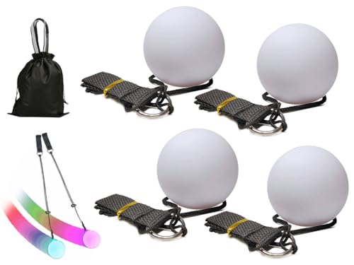 Hitopin 4 Stück LED Poi Bälle, LED Glow Poi Kugeln mit Regenbogen Farben und Strobe-Effekt, Verbesserte LED Poi, LED POI Jonglierbälle Leuchtend für Tanzen, Lichtshow, Rave, für Kinder und Erwachsene Hitopin 4 Stück LED Poi Bälle, LED Glow Poi Kugeln mit Regenbogen Farben und Strobe-Effekt, Verbesserte LED Poi, LED POI Jonglierbälle Leuchtend für Tanzen, Lichtshow, Rave, für Kinder und Erwachsene von Hitopin