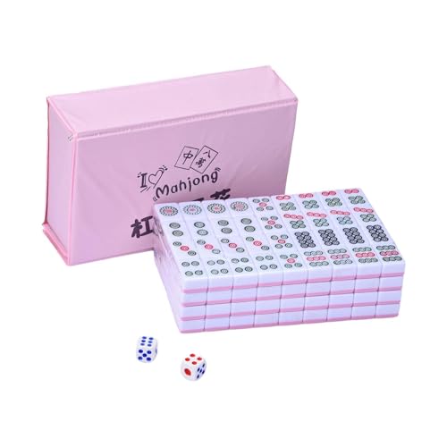 Professionelles Chinesisches Mahjong-Spielset Mahjong, Mini Mahjong Set Box Portable Traditionelles Chinesisches Mahjong Set Mit 144 Mahjong Für Familienspiel Party Freunde Partyspiel Tabletop Spiel von Hitrod