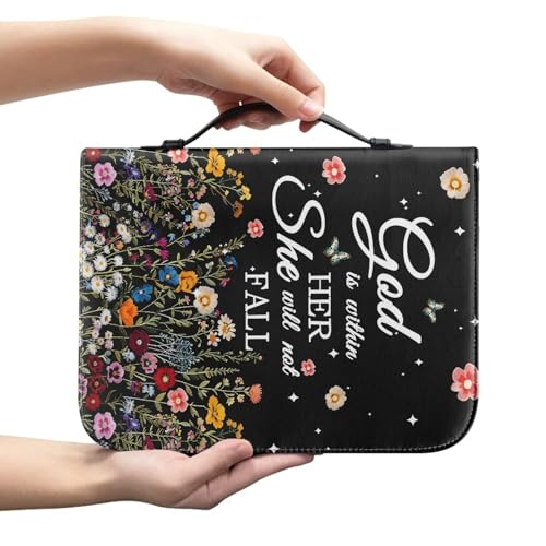 Hixingo Buchhülle Schutzhülle für Bücher aus Stoff, Buchhülle mit Reißverschluss Buchschutz Buchhüllen für Taschenbücher Buchhülle für Buchliebhaber für Lehrer, Freunde (Rosa Blume 1,XL) von Hixingo