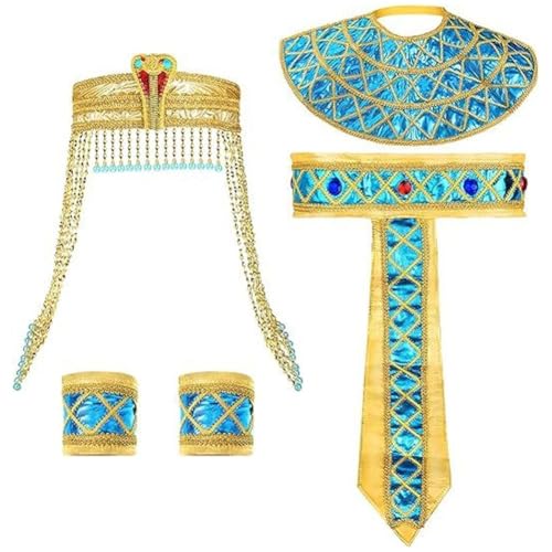 HiyyFloy 4 Stück Ägyptisches Kostümzubehör Für Damen, Ägyptisches Stirnband Schlangenperlen, Ägyptisches Halsband, Armbänder Für Ägyptische Prinzessin Halloween HiyyFloy 4 Stück Ägyptisches Kostümzubehör Für Damen, Ägyptisches Stirnband Schlangenperlen, Ägyptisches Halsband, Armbänder Für Ägyptische Prinzessin Halloween von HiyyFloy