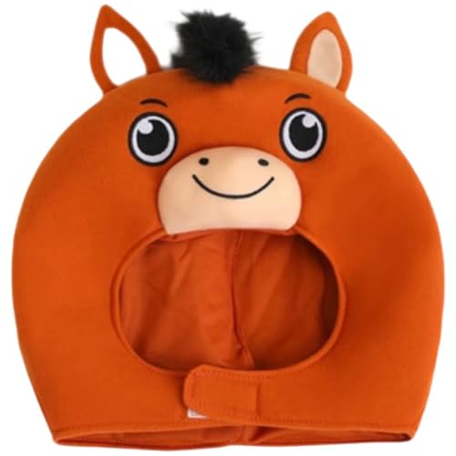 HiyyFloy Plüsch-pferdehut, Süße Pferdekopf-kapuze Für Erwachsene Und Kinder, Pferdekopf-hut Für Festival-foto-requisite, Halloween-karneval, Neuartige Kopfbedeckung von HiyyFloy