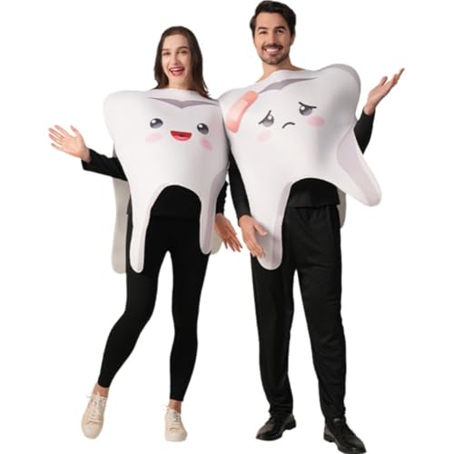 HiyyFloy Zahn Halloween Kostüm Zahnarzt Zähne Pearly Whites Neuheit Party Lustige Herren Damen Kostüme, Paar Kostüme HiyyFloy Zahn Halloween Kostüm Zahnarzt Zähne Pearly Whites Neuheit Party Lustige Herren Damen Kostüme, Paar Kostüme von HiyyFloy