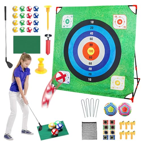 Golf-Trainingsmatten, Kinder-Golfspiel, Teambuilding-Spiel, leicht, tragbar, 138 x 136,5 x 92 cm, grün, schwarz, rot, für das Wohnzimmer Golf-Trainingsmatten, Kinder-Golfspiel, Teambuilding-Spiel, leicht, tragbar, 138 x 136,5 x 92 cm, grün, schwarz, rot, für das Wohnzimmer von Hjatirace