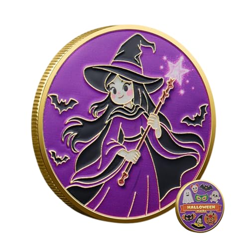Hjatirace Halloween -Münze, Unvergessliches Geschenk, 1 Stück, Kürbis -Gedenkmünze, Sammlerfest -Token, Perfektes Souvenir, Für Männer, Frauen, Familie, Vater, Freunde von Hjatirace