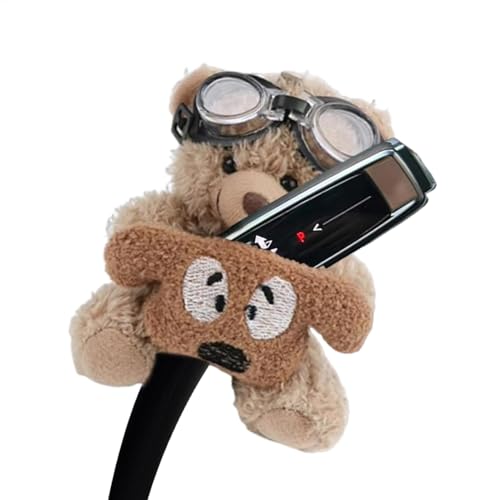 Hjatirace Plüschbär Puppe, Wischer-Shift-Griff, dekorative Puppe, kreative Auto-Plüschbär-Puppe, weiche hautfreundliche Auto-Innen-Bärpuppe, einfach zu bedienen, tragbar für LKW, Limousine Hjatirace Plüschbär Puppe, Wischer-Shift-Griff, dekorative Puppe, kreative Auto-Plüschbär-Puppe, weiche hautfreundliche Auto-Innen-Bärpuppe, einfach zu bedienen, tragbar für LKW, Limousine von Hjatirace