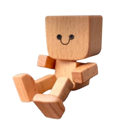 Hjatirace Schüttelfuß Holzpuppe, Mit Reisenfreundlichem, 4x4x8 cm, Schüttelte Hölzerne Mannfigur, Autoramente, Keine Batterien Benötigt, Für Männer, Frauen, Fahrzeuge von Hjatirace