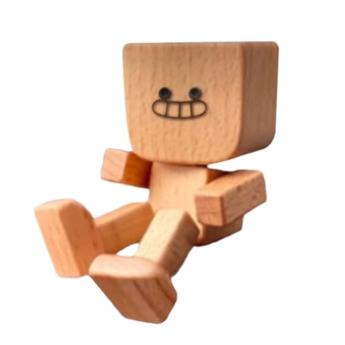 Hjatirace Schüttelfuß Holzpuppe, Mit Reisenfreundlichem, 4x4x8 cm, Schüttelte Hölzerne Mannfigur, Autoramente, Keine Batterien Benötigt, Für Männer, Frauen, Fahrzeuge von Hjatirace