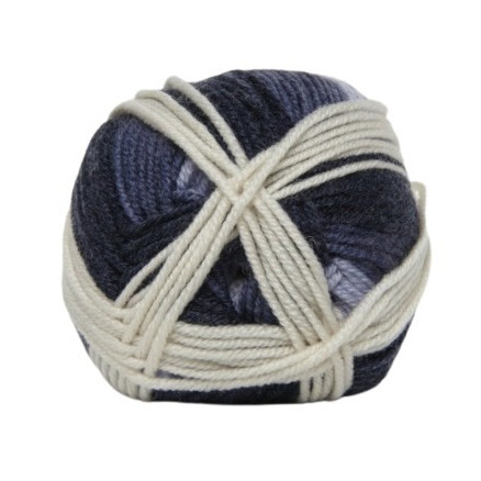 Hjertegarn Extrafine Merino 120 Garn 4109 Blau/Natur Druck von Hjertegarn