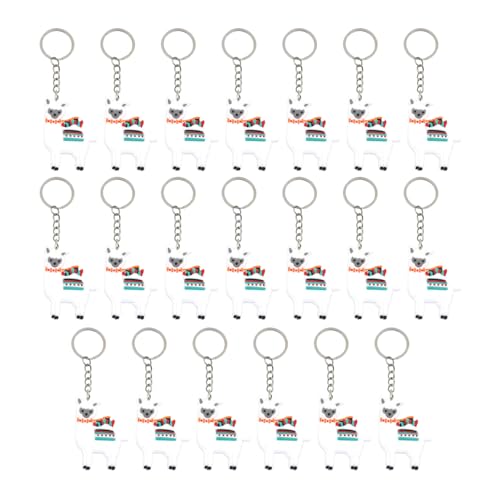 Hkfgdjdl 20 Stück Alpakas Schlüsselanhänger Cartoon PVC Soft Bag Charm Schlüsselanhänger Geeignet für Schule Karneval Belohnungen und Party Favor von Hkfgdjdl