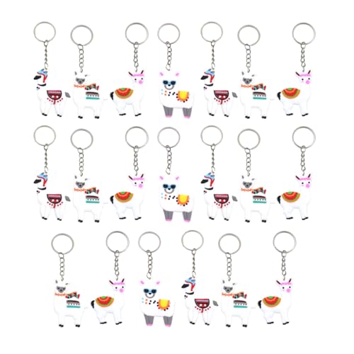 Hkfgdjdl 20 Stück Alpakas Schlüsselanhänger Cartoon PVC Soft Bag Charm Schlüsselanhänger Geeignet für Schule Karneval Belohnungen und Party Favor von Hkfgdjdl