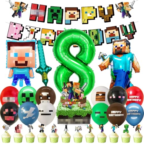 Geburtstagsdeko 8 Jahre, Deko Geburtstag Junge Kinder, Party Jamboree, Geburtstagsdeko Luftballon 8 Jahre, Tortendeko, Geburtstags-Banner Für Jungen, Mädchen, Kinder, Thema Party Geburtstagsdeko 8 Jahre, Deko Geburtstag Junge Kinder, Party Jamboree, Geburtstagsdeko Luftballon 8 Jahre, Tortendeko, Geburtstags-Banner Für Jungen, Mädchen, Kinder, Thema Party von Hkyiowdp