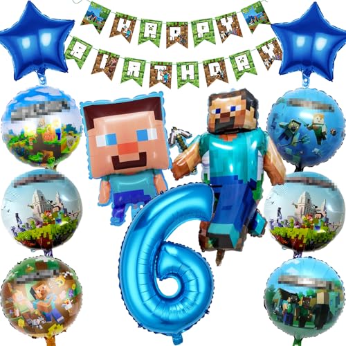 Hkyiowdp 6 Jahre Geburtstagsdeko 12 Stück mit Folienballon und Happy Birthday Girlande - Deko Geburtstag für Mädchen und Jungen Geburtstagsparty, Thema Party Luftballon Hkyiowdp 6 Jahre Geburtstagsdeko 12 Stück mit Folienballon und Happy Birthday Girlande - Deko Geburtstag für Mädchen und Jungen Geburtstagsparty, Thema Party Luftballon von Hkyiowdp