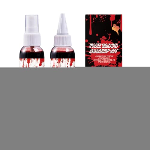 Hlagmix Halloween Schmink-Set Blut, Waschbare Realistische Kunstblut Mit Reinigungsseife, Abwaschbares Halloween Kostümzubehör Für Gruselpartys Rollenspiel Bühnenauftritte Vampir Zombie von Hlagmix
