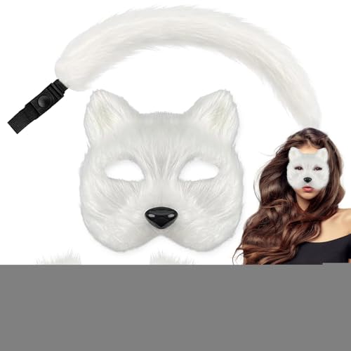 Hlagmix Tier-Kostüm-Zubehör, Tierschwänze für Kinder, realistische Ausrüstung, verstellbare Träger und atmungsaktives Design mit Handschuhen für Maskottchen, Aufführungen, Fotoshooting, Rollenspiele von Hlagmix