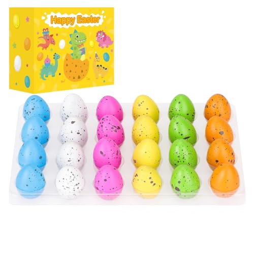 Hlennotor Vorgef¨¹llte Ostereier mit Dinosaurier-Spielzeug im Inneren, 24 St¨¹ck Osterk?rbchenf¨¹ller f¨¹r die Ostereiersuche, Langlebig f¨¹r Kleinkinder, Einfache Installation, Einfach zu Verwenden von Hlennotor