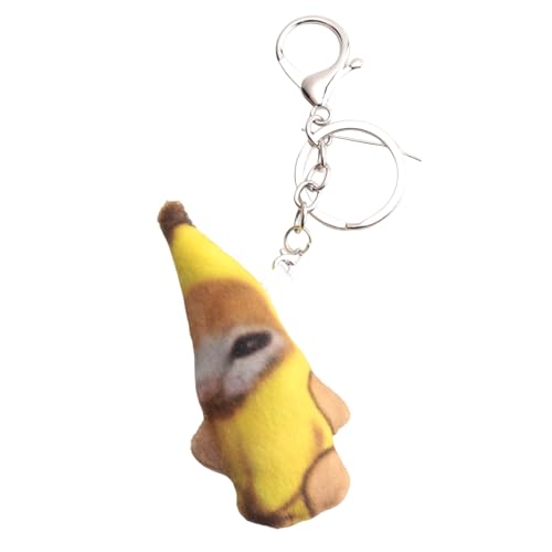 Hlennotor -Weinende Bananenkatze, SCHL¨¹sselanh?nger, Pl¨¹schanh?nger, Niedliche Bananenkatzenpuppe mit Soundbeutel, Lustiger Anh?nger, Geschenke f¨¹r Kinder, Klassenkameraden, Langlebig, Einfache von Hlennotor