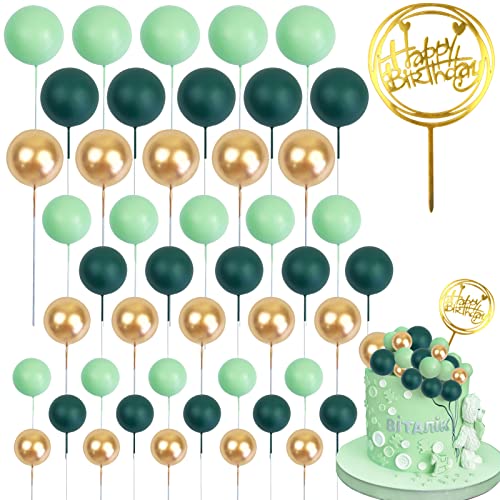 46 Stück Tortendeko Kugeln, Grün und Gold Kuchen Schaumkugeln Cupcake Topper, Happy Birthday Cake Topper DIY Tortendeko Hochzeit für Hochzeit Hochzeitstag Geburtstag Babyparty 46 Stück Tortendeko Kugeln, Grün und Gold Kuchen Schaumkugeln Cupcake Topper, Happy Birthday Cake Topper DIY Tortendeko Hochzeit für Hochzeit Hochzeitstag Geburtstag Babyparty von Hlimior
