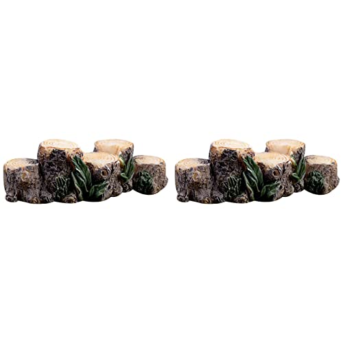 Hlxnyami 2X Miniatur Fee Garten Stumpf Brücke Ornament Puppenhaus Blumentopf Figur DIY Im Freien Haus Dekoration von Hlxnyami