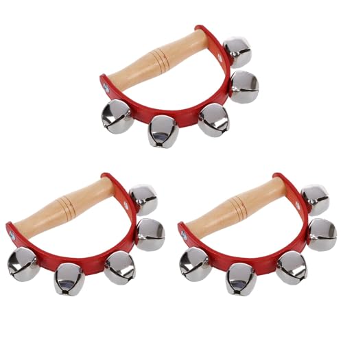 Hlxnyami 3X Tamburin Handbell Baby Kinder Fruehes Paedagogisches Musikinstrument Rhythmus Kleine Jingle Bell Spielzeug Werkzeug von Hlxnyami