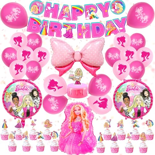 42 Stück Prinzessin Geburtstag Deko,Bar-bi Geburtstag Deko Set,Deko geburtstag ballon,happy birthday deko kit Inklusive Kucheneinlagen und Banner,Geburtstagsdeko frauen für Thema Party Supplies Deko 42 Stück Prinzessin Geburtstag Deko,Bar-bi Geburtstag Deko Set,Deko geburtstag ballon,happy birthday deko kit Inklusive Kucheneinlagen und Banner,Geburtstagsdeko frauen für Thema Party Supplies Deko von HmLtd