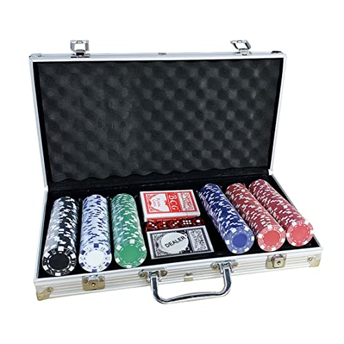 Hnsedjdh 300 Teiliges Poker Chip Set für Holdem, Blackjack, GlüCksspiel mit Tragbare Tasche, Karten KnöPfen und Casino WüRfel Hnsedjdh 300 Teiliges Poker Chip Set für Holdem, Blackjack, GlüCksspiel mit Tragbare Tasche, Karten KnöPfen und Casino WüRfel von Hnsedjdh