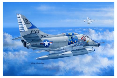 Hobby Boss 081764 Rader 1/48 A-4E Sky Hawk, Mittel, Clear,Navy von Hobby Boss