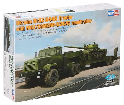 Hobby Boss 385513 Ukraine KrAZ-6446 Tractor w.MAZ/ChMZAP-5247G semitrailer 1/35 KrAZ 6446 mit MAZ/CHMZAP Modellbausatz, verschieden von Hobby Boss