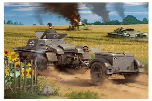 Hobby Boss 80146 - Modellbausatz Munitionsschlepper auf Panzerkampfwagen I AUSF A with Ammo Trailer, Weiß von Hobby Boss