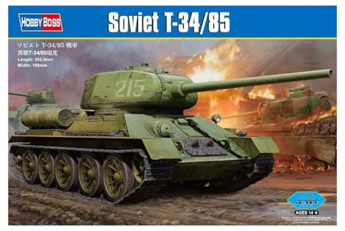 Hobby Boss 82602 Modellbausatz WWII Soviet T34/85, Grün, Schwarz, Mittel von Hobby Boss