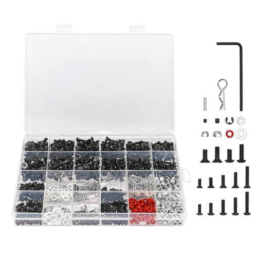 Hobby Fans 1082pcs Universal RC Schrauben Kit mit Aufbewahrungsbox Schrauben Sortiment Set, Reparaturwerkzeug Hardware Befestigungselemente für Traxxas Axial Redcat 1/8 1/10 1/12 1/16 RC Autos Crawler Hobby Fans 1082pcs Universal RC Schrauben Kit mit Aufbewahrungsbox Schrauben Sortiment Set, Reparaturwerkzeug Hardware Befestigungselemente für Traxxas Axial Redcat 1/8 1/10 1/12 1/16 RC Autos Crawler von Hobby Fans