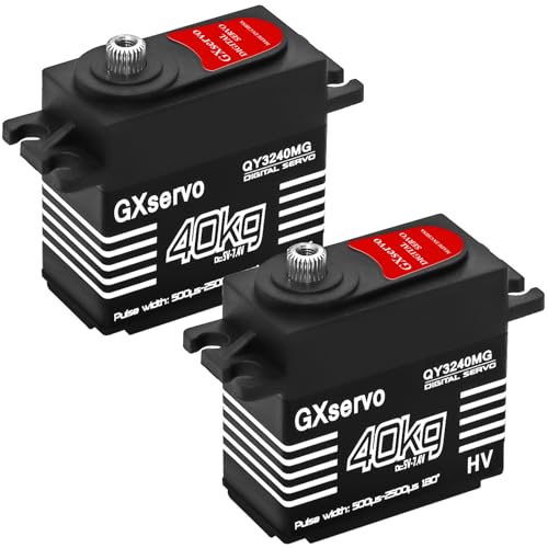 Hobby Fans 2PCS RC Digital Servo, 40KG High Torque Servo Wasserdichtes Vollmetallgetriebe Servo mit 25T Servohorn 1/10 1/8 RC Car RC Crawler Roboterboot Hobby Fans 2PCS RC Digital Servo, 40KG High Torque Servo Wasserdichtes Vollmetallgetriebe Servo mit 25T Servohorn 1/10 1/8 RC Car RC Crawler Roboterboot von Hobby Fans