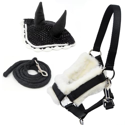 Hobby Horse Zubehör-Set, Halfter, Schwarz mit Führstrick und Insektenmütze, Schwarz und Weiß, für Hobby Horse, Größe A4 und A3 Hobby Horse Zubehör-Set, Halfter, Schwarz mit Führstrick und Insektenmütze, Schwarz und Weiß, für Hobby Horse, Größe A4 und A3 von Hobby Horse Land