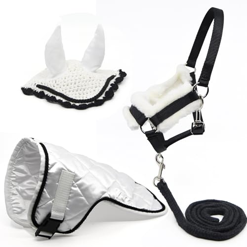 Zubehörset schwarz und weiß für Hobby Horse und Pferd, Stock, Halfter mit Führstrick + Decke + Fliegenhaube Zubehörset schwarz und weiß für Hobby Horse und Pferd, Stock, Halfter mit Führstrick + Decke + Fliegenhaube von Hobby Horse Land