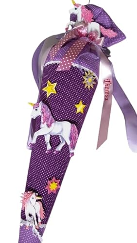 Hobby Welt kreativ Bastelset Schultüte mit Stoff – Kreatives Set zur Einschulung, 80cm (Einhorn) von Hobby Welt kreativ
