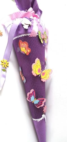 Hobby Welt kreativ Bastelset Schultüte mit Stoff – Kreatives Set zur Einschulung, 80cm (Schmetterling) von Hobby Welt kreativ