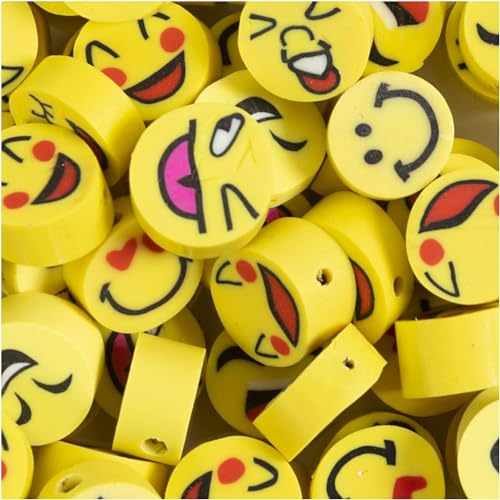 Schmuck Bastelset mit 60 lustigen Motivperlen Smilys von Hobby Welt kreativ