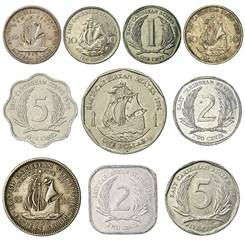 10 ALTE MÜNZEN AUS OST-KARIBIK STAATEN (OECS) SAMMELMÜNZEN DOLLAR, CENTS, PERFEKTE WAHL FÜR IHRE MÜNZBANK, MÜNZHALTER UND MÜNZALBUM von Hobby of Kings