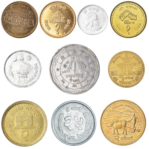 10 Nepal-Münzen aus Asien | Altes Sammlerstück Nepali Cash Lot | Perfekte Wahl für Ihre Münzbank, Halter und Sammelalbum von Hobby of Kings