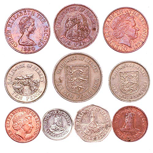 10 Vogtei Jersey Münzen 1 Cent - 10 Pence. Alte Münzen Sammlung Von Channel Island, Seit 1968. Perfekte Wahl Für Ihre Spardose, Münze Inhaber Und Münzenalbum von Hobby of Kings