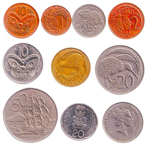 10 neuseeländische Münzen aus Ozeanien | Altes neuseeländisches Sammlerstück | Perfekte Wahl für Ihre Münzbank, Halter und Sammelalbum von Hobby of Kings