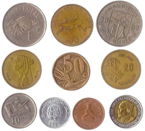 10 verschiedene Münzen aus Afrika | Altes afrikanisches Geldgeld zum Sammeln | Perfekte Wahl für Ihre Münzbank, Halter und Sammelalbum von Hobby of Kings