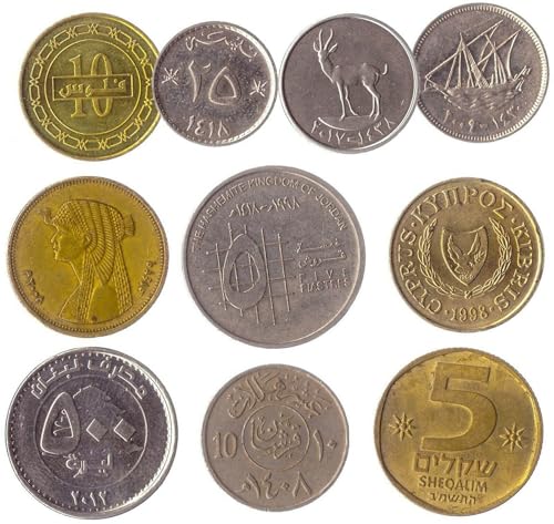 10 verschiedene Münzen aus dem Nahen Osten | Altes Sammlerstück aus dem Nahen Osten | Perfekte Wahl für Ihre Münzbank, Halter und Sammelalbum von Hobby of Kings