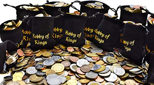100 verschiedene Münzen aus vielen Ländern auf der ganzen Welt, inklusive Münzbeutel, kleiner börse. von Hobby of Kings