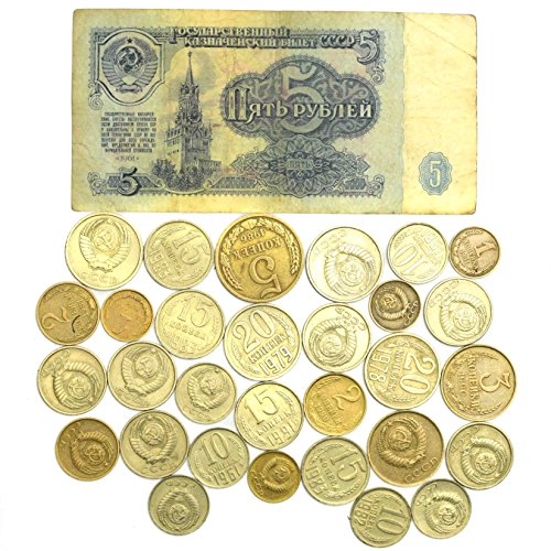 1961 UDSSR RUBEL + 30 KOPEKEN. Russische CCCP kalten Krieges sowjetischen Geld Sammlung Lot (5 Rubel-Banknote) von Hobby of Kings