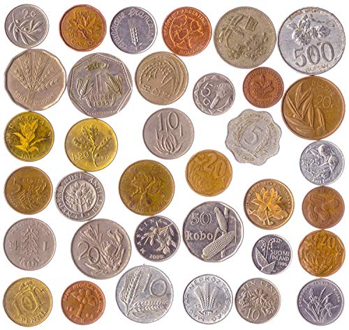 20 Verschiedene Münzen mit Pflanzen: Bäume, Gräser, Blumen, Blätter, Körner, Früchte, Blüten von Hobby of Kings